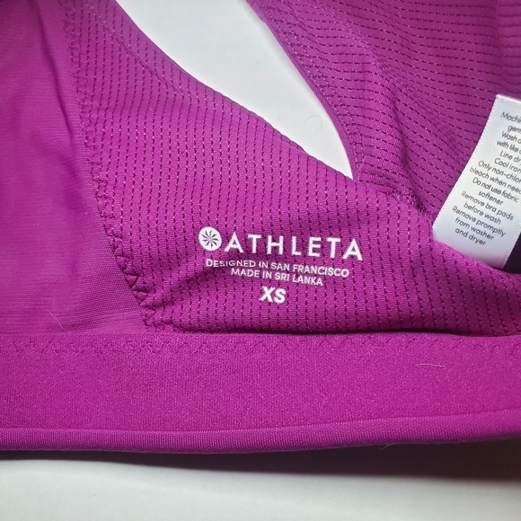 Athleta All in Bra Sculptek fuschia pink medium support sports bra XS - Picture 5 of 7